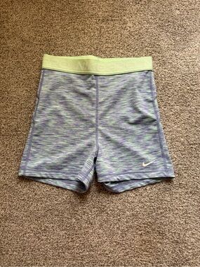 Nike Heathered Purple and Lime Green Active Shorts